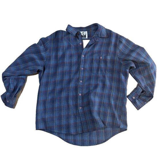 Furst of a Kind Womens Medium Button Up Flannel Shirt Back Cut Out Sequin Elbows - Picture 7 of 8